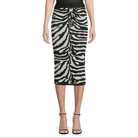 Herve Leger Knitted Zebra Print Pencil Skirt XS NWT - Picture 8 of 8
